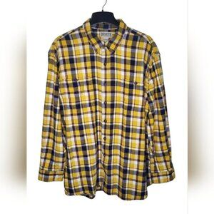 Duluth Trading Co Men's Shirt Size 3XLT Yellow Plaid Flannel Button Down Collar